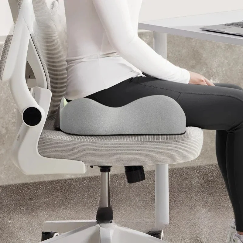 

1pc Memory Foam Seat Cushion - 3D Ergonomic Support， Car/Office Essentials Home Decor| Light Green & Grey, Washable Polyester