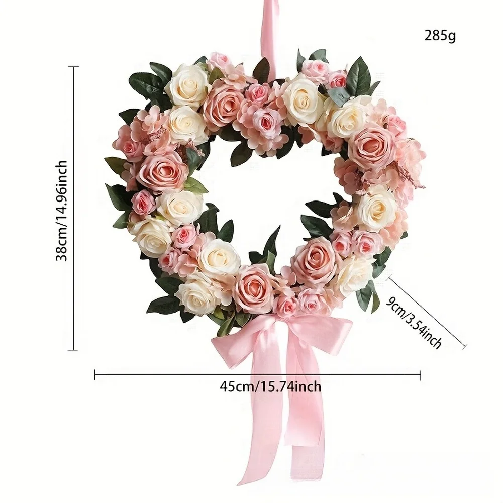 

Гирлянда в форме розы в форме сердца с шелковыми цветами для свадебного украшения дома и романтических дисплеев для особых случаев