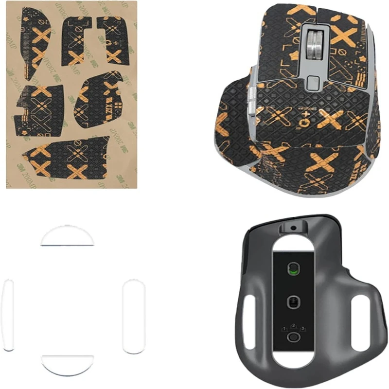 Mouse Grip Tape&Feet Skates for Logitech MX Master 3S，Rounded Curved Edges,Self-Adhesive Pre-Cut,Sweat-Resistant&Wear-Resistant