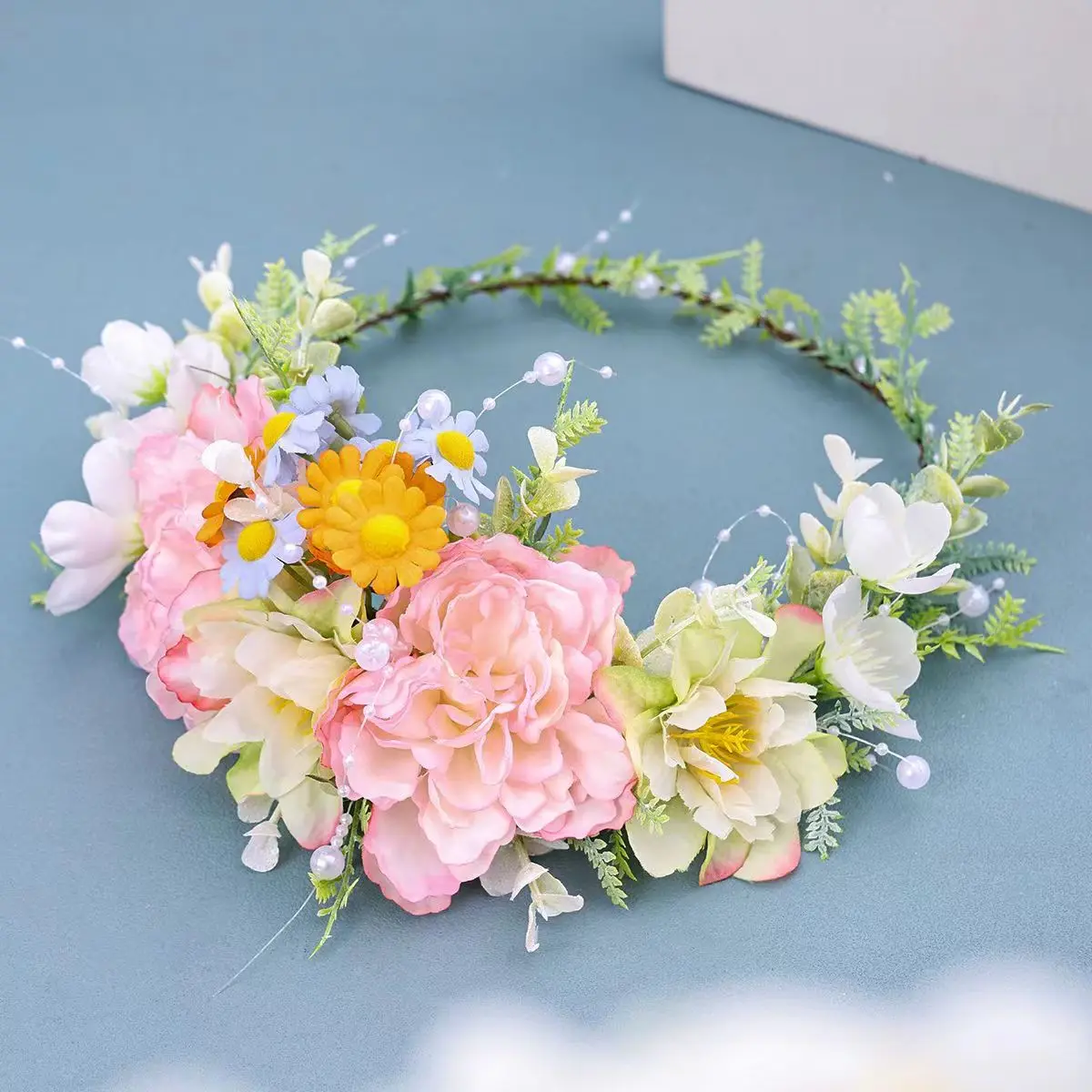 Copricapo da sposa cerchietto per capelli decorato con fiori e adatto per la festa di compleanno delle donne puntelli fotografici sposa damigella