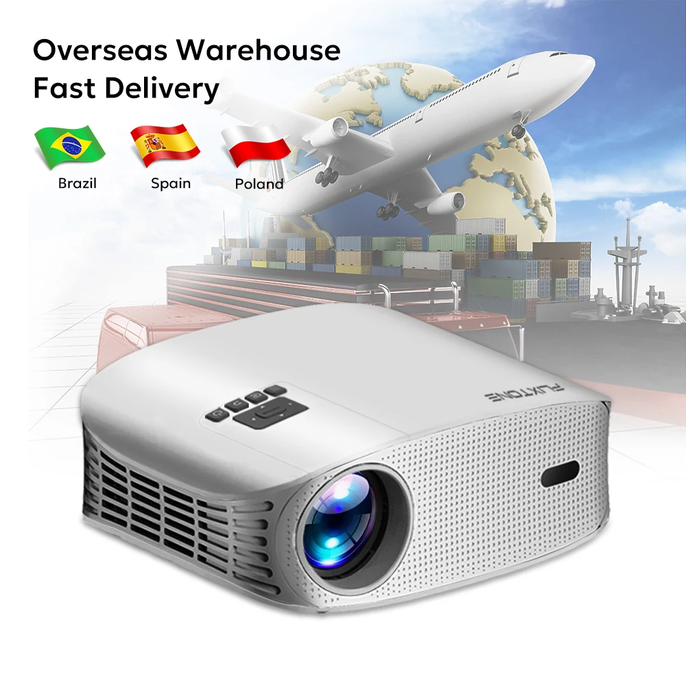 In Stock FlixTone Dolby Certificated D8W 4K Home Theater Projector Native1080P FHD Smart Android Video Cinema Auto Focus Beamer