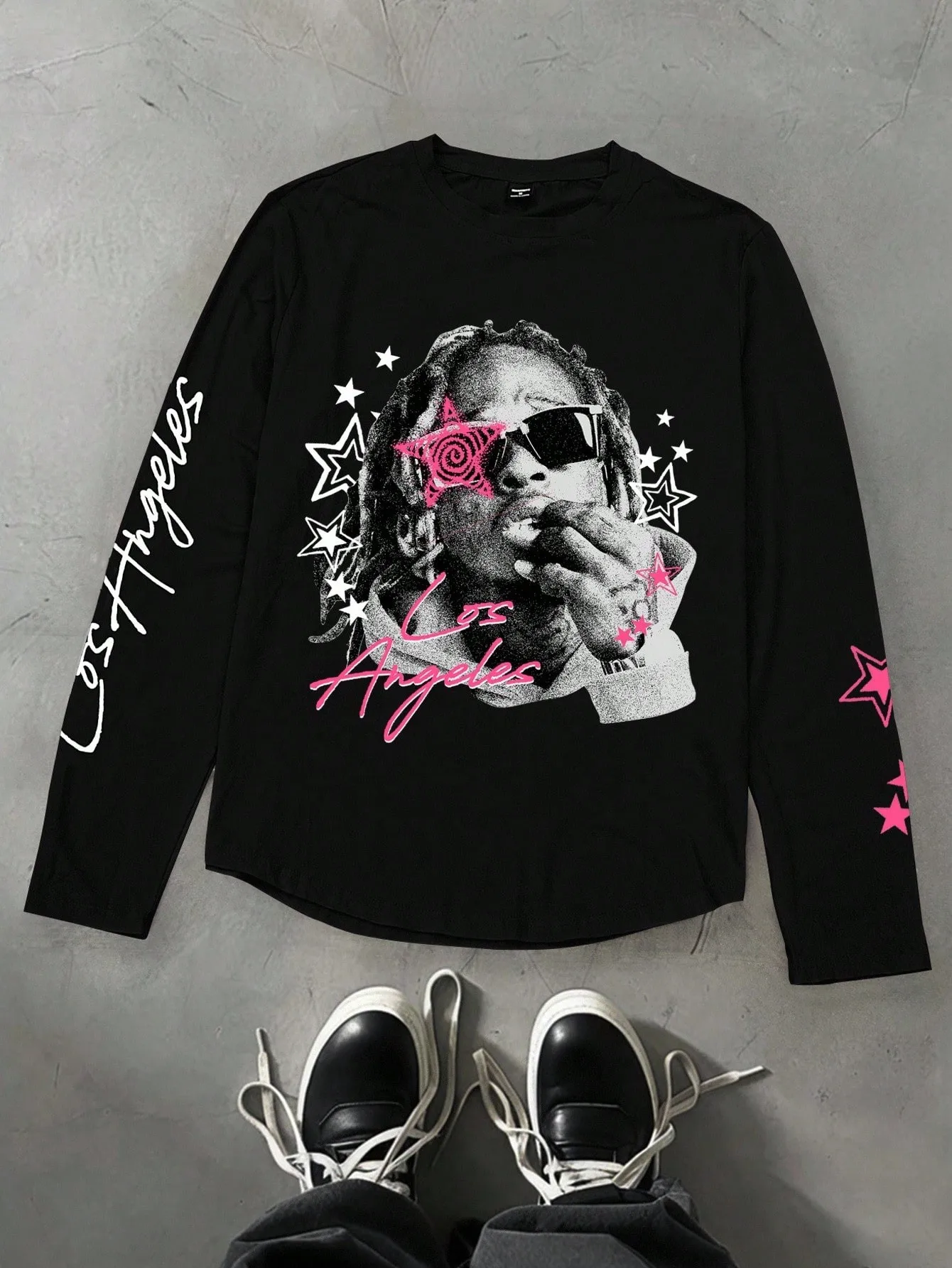 تي شيرت رجالي جديد بأكمام طويلة لربيع وخريف 2025 يتميز بأزياء الشارع والراحة مع طباعة نمط ثلاثي الأبعاد #1