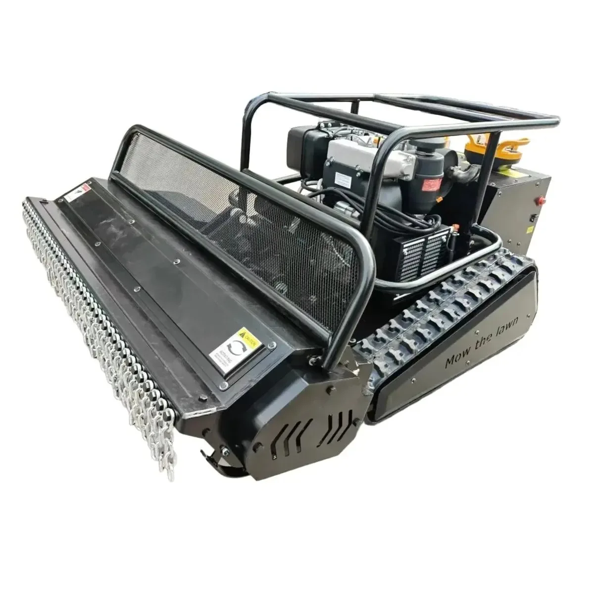 1200mm Double Blade Remote Flail Mower 22/25/27HP Loncin 608 Crawler Lawn Mower 60 Degree Slope