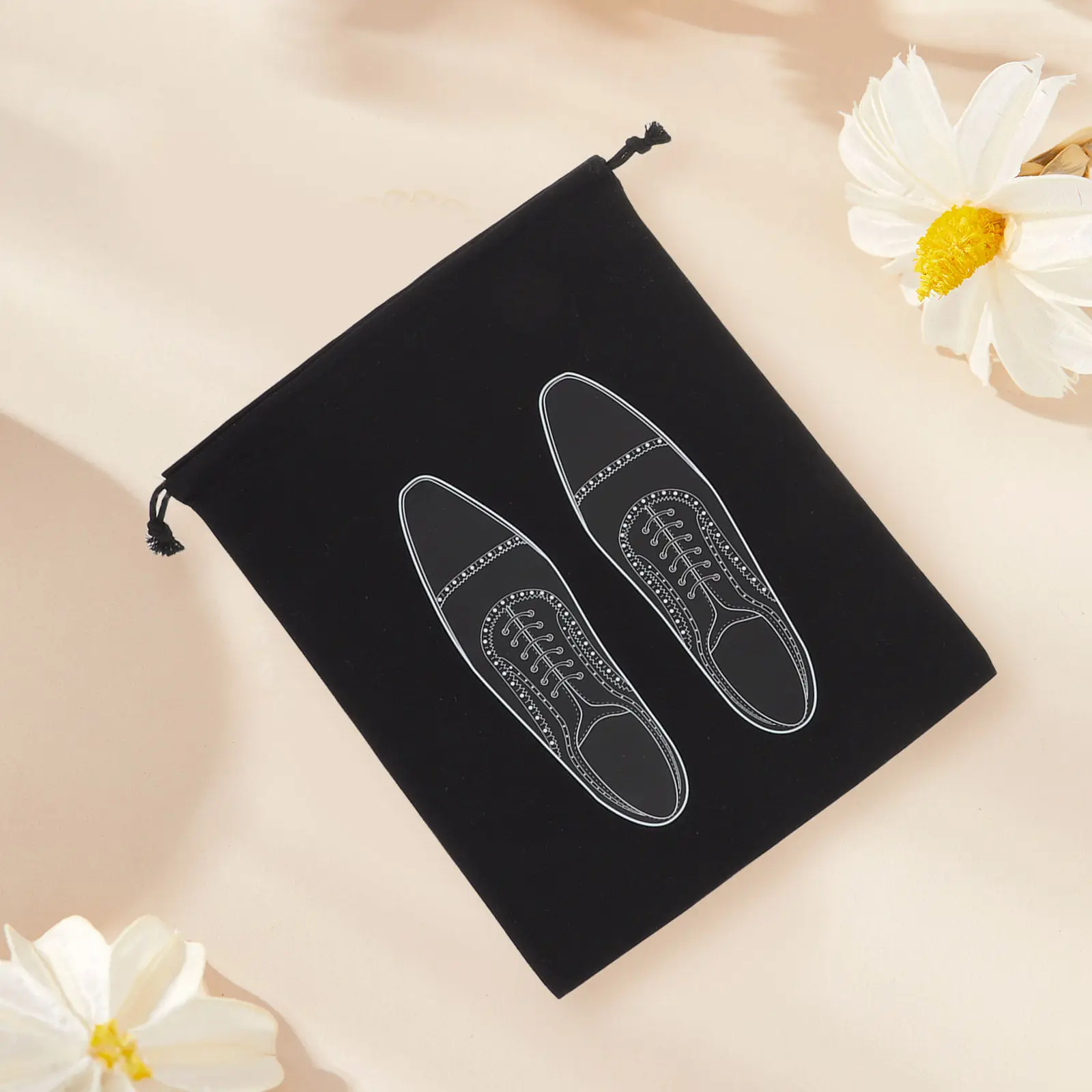 2Pcs Cotton Travel Shoe Bags for Packing Drawstring Dustproof Breathable Lightweight Reusable Washable Sneaker Organizer Gym