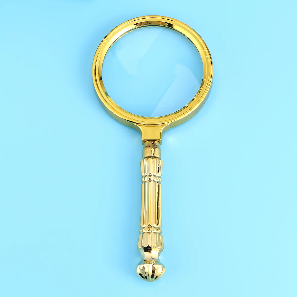 

80mm Vintage Magnifier Gold Plating Magnifying Lens for Book Newspaper Reading Insect Observation Nonslip Handle Lightweight