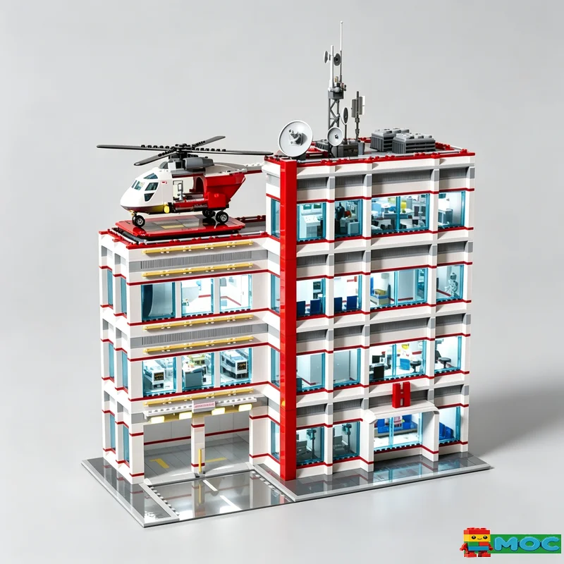 6030PCS City Modular General Hospital MOC Model Custom Building Blocks Assembly Educational Birthday Christmas Collection Gift