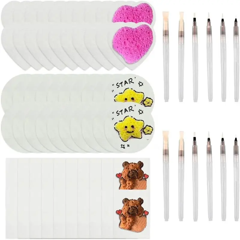 CYGJ-Magic Foam Texture Paper, DIY 3D Foam Painting Art Kit With Water Pens, 3D Drawing Magic Canvas Sponge For Acrylic