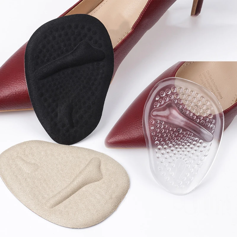 2ペアの滑り止め前足パッド、ハイヒール、厚い衝撃吸収ハーフサイズパッド、汗吸収、通気性のあるマッサージ、滑り止めパッド