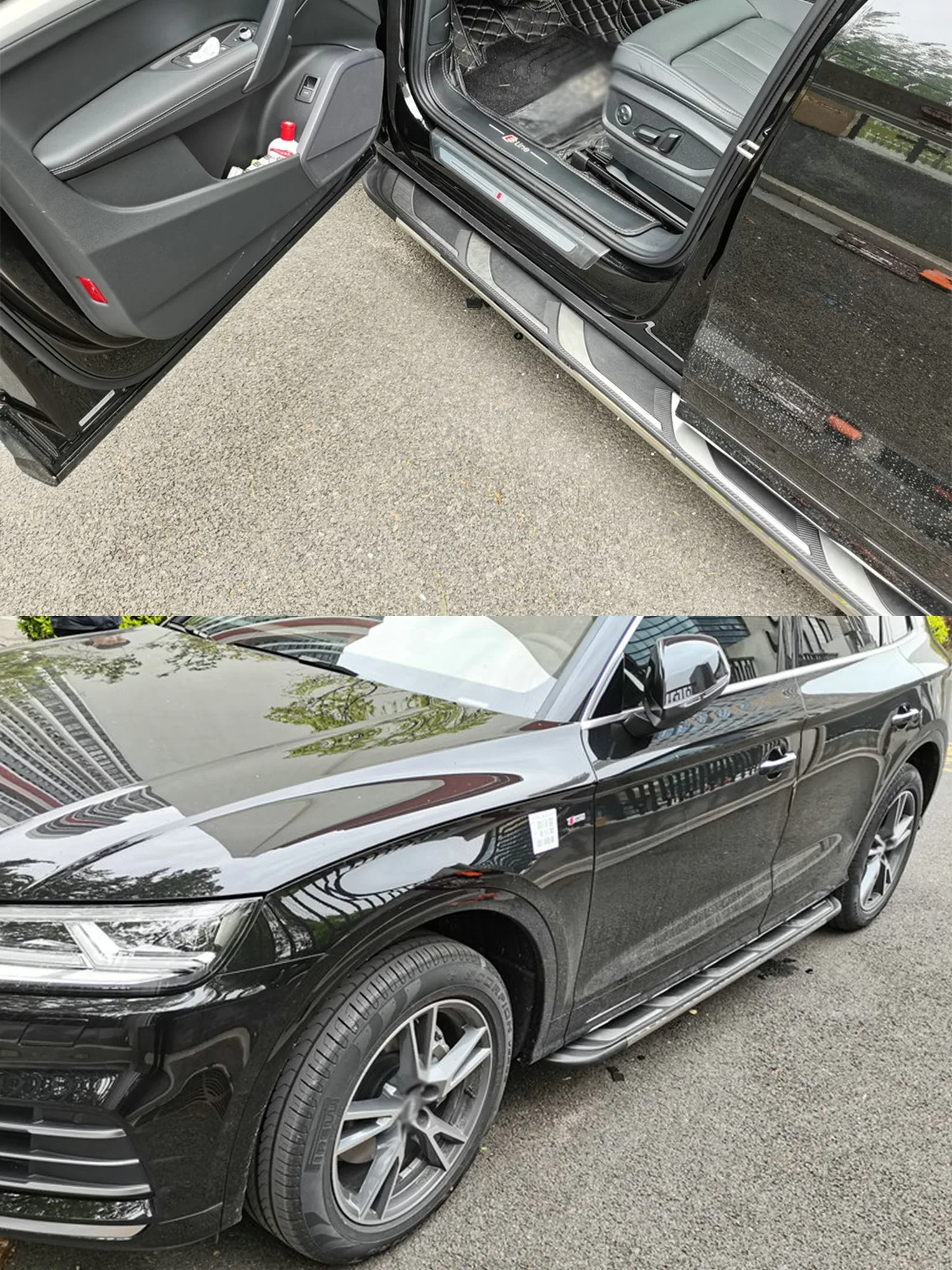 2 قطعة الألومنيوم 5.1 "خطوات جانبية ثابتة واسعة مناسبة لسوبارو XV Crosstrek 2013-2017 تشغيل لوحات Nerf القضبان القضبان لوحات الدواسات #6