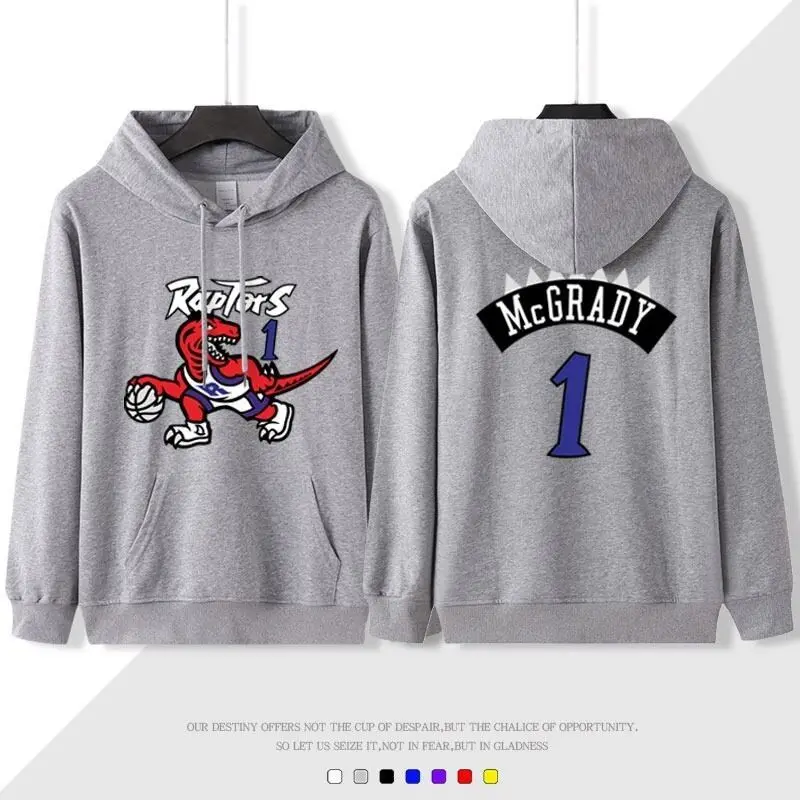 Raptors McGrady No. 1 Purple Sweater Carter No. 15 Hooded Jacket Casual Sports Basketball Clothes Loose Comfort Casual Sports