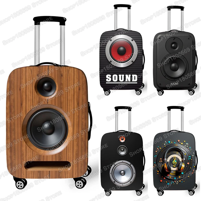 

Чехол для чемодана с графическим принтом в виде стереосистемы и аудиоколонок, эластичный, для путешествий, защита от пыли