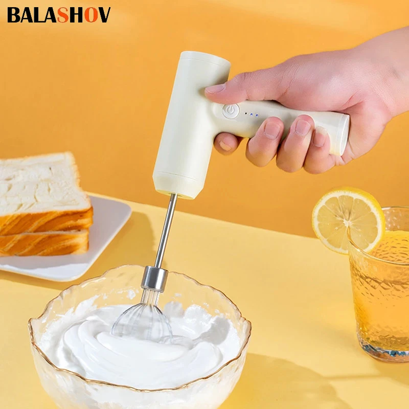 Electric Food Mixer Handheld 3 Gear Cake Cream Mixer Wireless Rechargeable Food Blender Egg Beater Whisk Tool Milk Frother