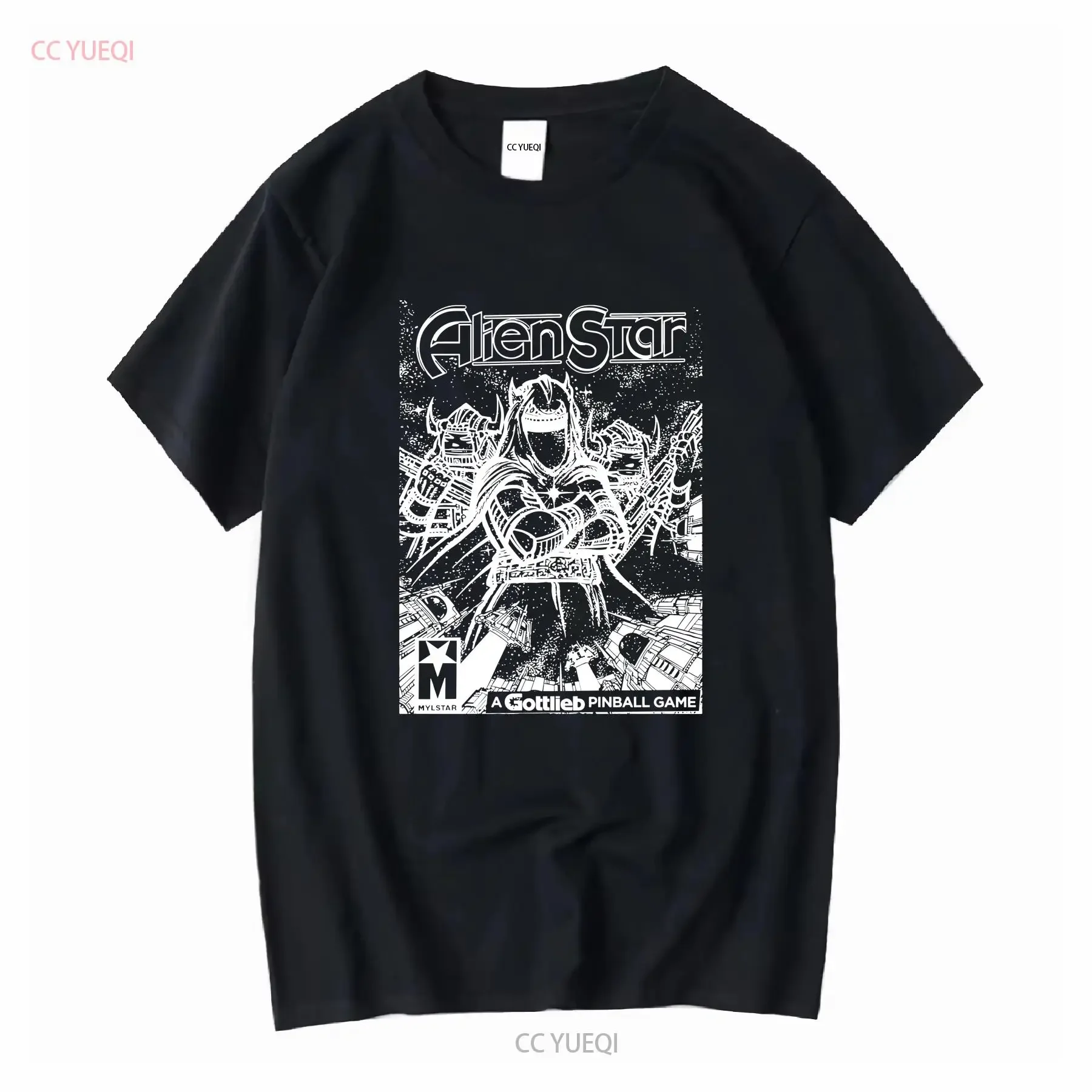 Alien Star Estilo Vintage Pinball Camiseta Jersey Retro 80s Arcade Mall Core Games y Guy Girl Flipper Skill vintage Lavado