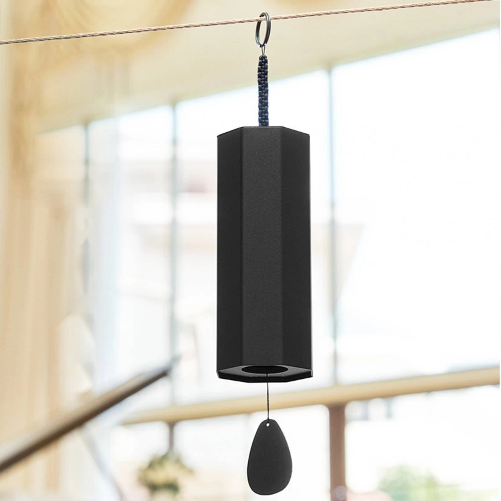 Metal Wind Chime Minimalist Wind Chime with Pendant Hanging Ornament Modern Decor Harmonious for Home Decorators, Balcony
