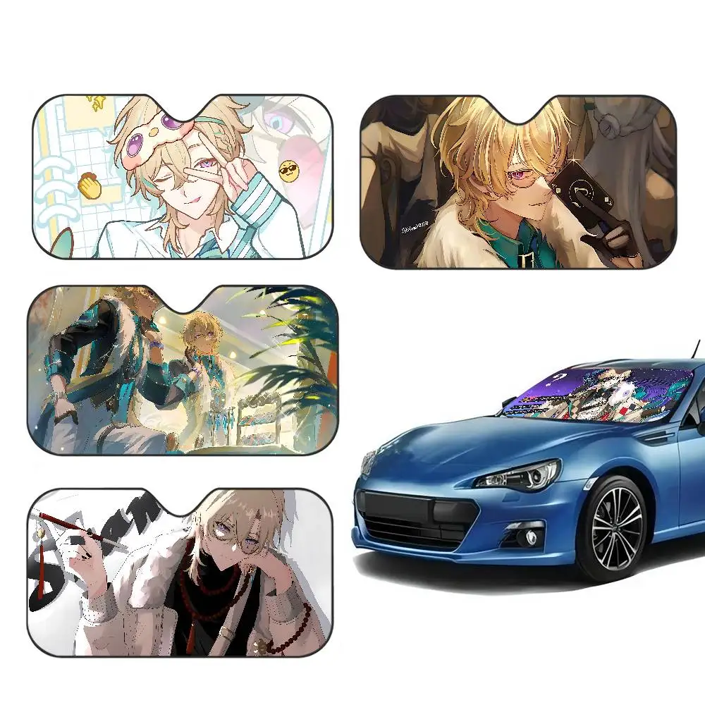 Game Honkai Star Rail aventurine Car Sun Shade Front Window Sunshade for Most Sedans SUV Blocks Uv Rays Keep Your Vehicle Cool