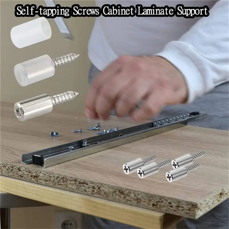 

A008 Саморезы Опора ламината шкафа, держатель обшивки, держатель полки, стальной штифт, черный и серебристый A