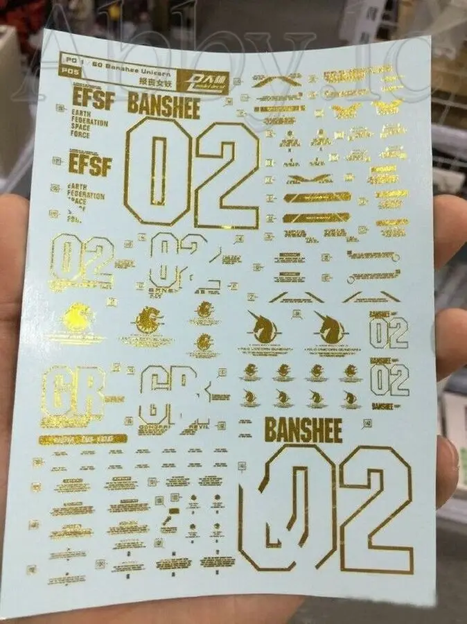 for PG 1/60 RX-0 Unicorn 02 Banshee Norn DL Model Master Gold Coating Brzoning Details pre-Cut Water Slide Decal Sticker P05