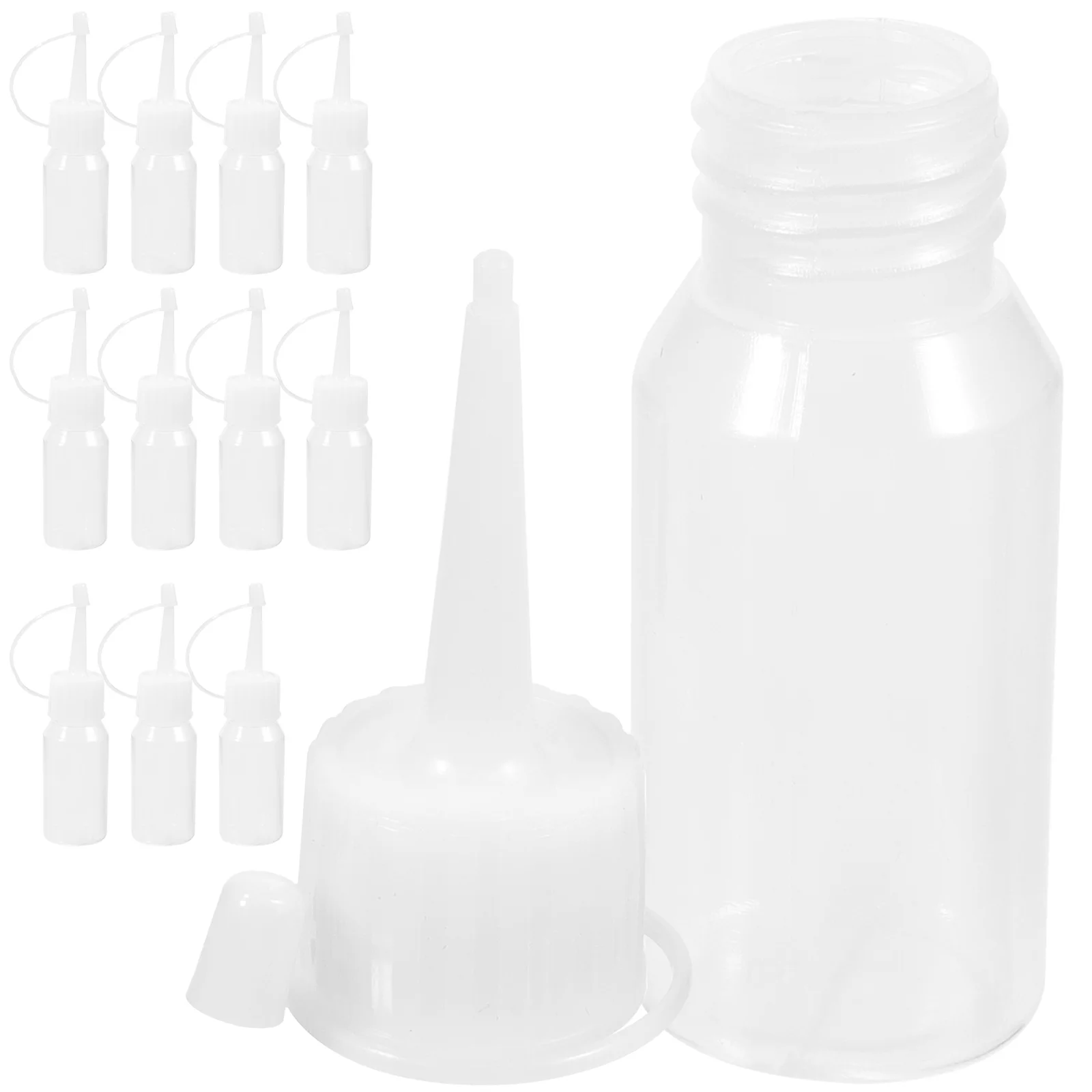 

12Pcs Pointed Mouth Hair Dye Applicator Bottle Reusable Plastic Refillable Container for Hair Oil Scalp Treatment Colorant