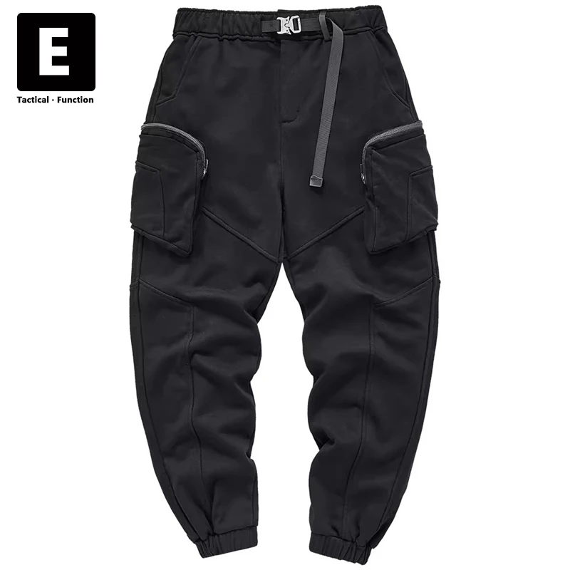 

Black Joggers Men Streetwear Sweatpants Spring Autumn Function Multi-pocket Cargo Pants Harajuku Trousers Elastic Waist