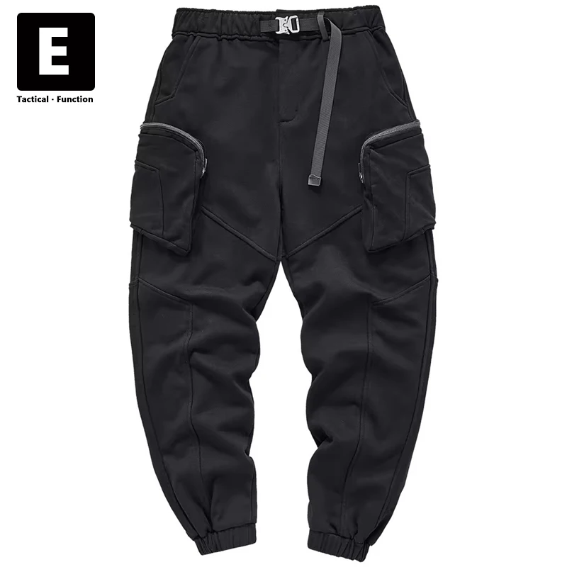 Black Joggers Men Streetwear Sweatpants Spring Autumn Function Multi-pocket Cargo Pants Harajuku Trousers Elastic Waist