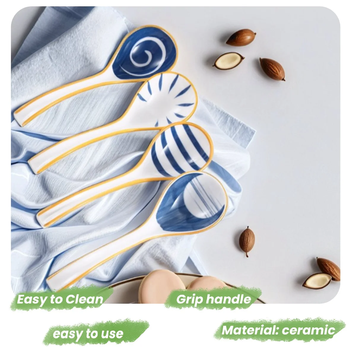 Керамические ложки для супа, набор японских суповых ложок с длинной ручкой, суповые ложки для лапши Фе Рамен, Wonton, клецки, риса, хит продаж