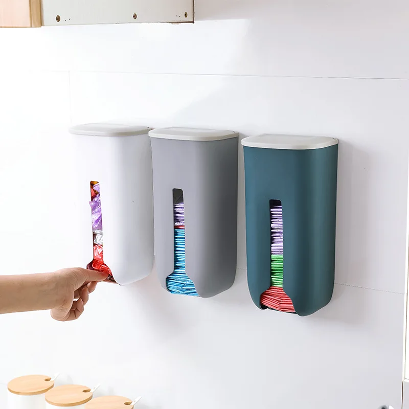 Wall Mounted Garbage Bag Storage Box Self Adhesive Home Closet Underwear Panties Socks Dispenser Kitchen Organizer