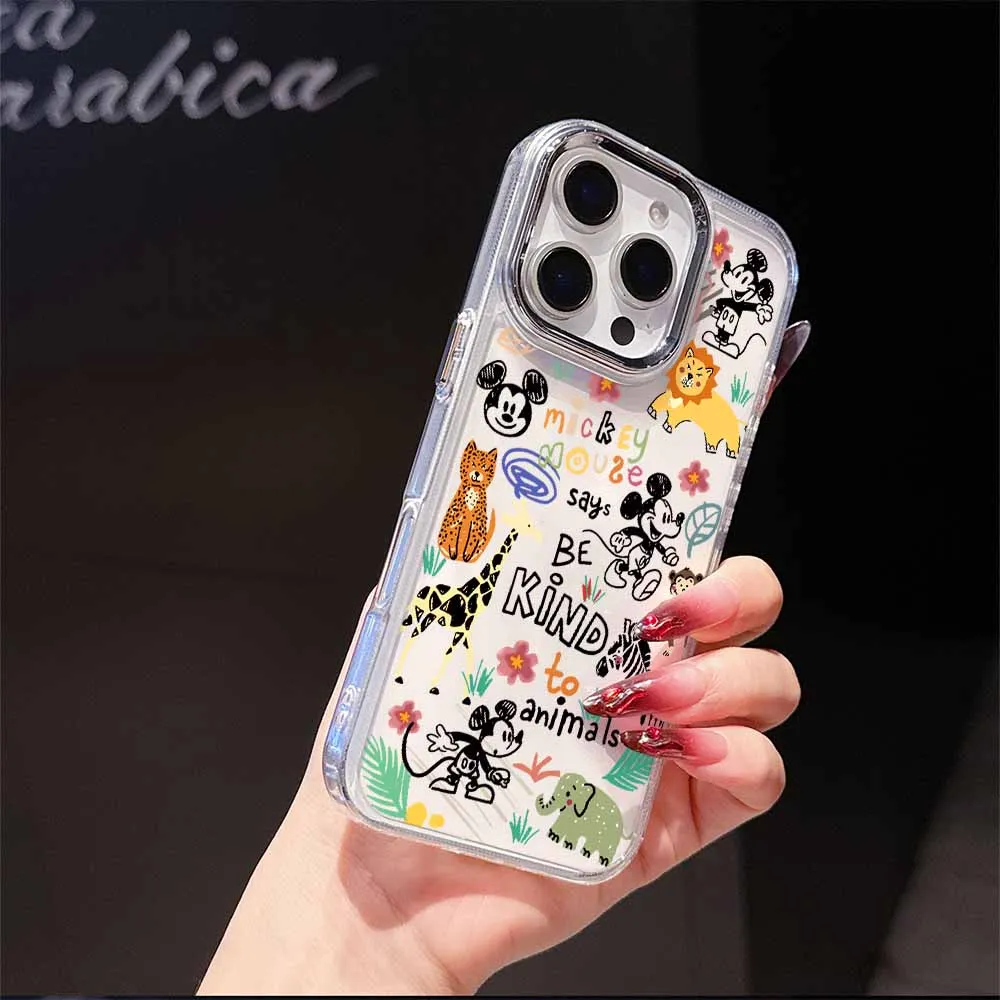 Disney Mickey Mouse Logo Phone Case For Apple iPhone 17 AIR 16E 15 14 13 12 11 Pro Max Plus Transparent Soft Cover Funda Capa - náhled 3