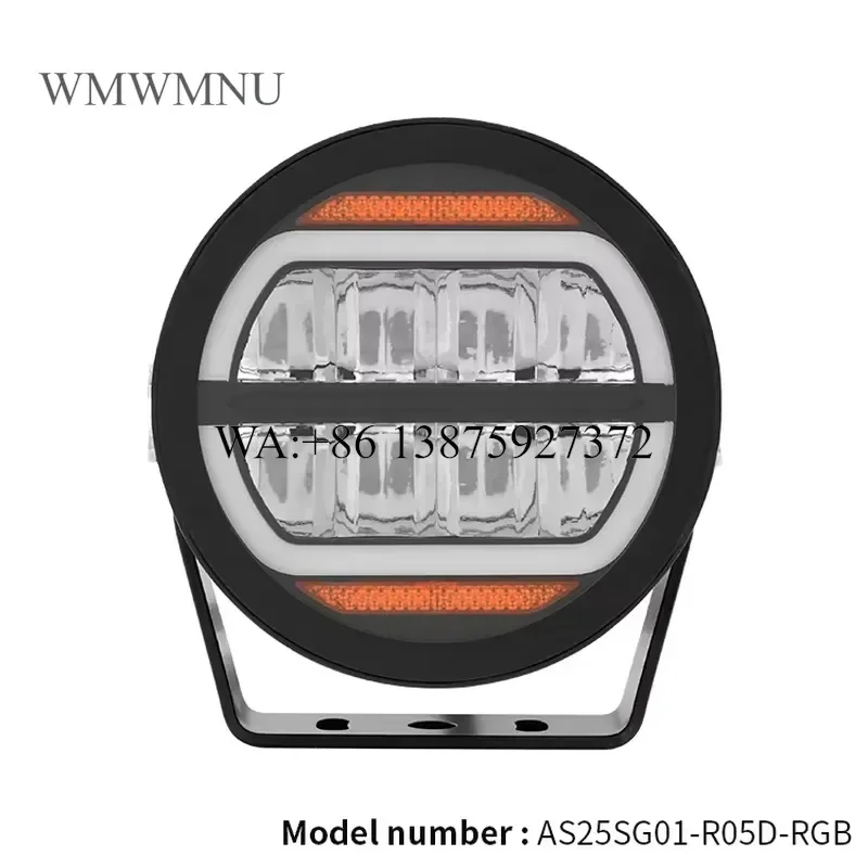 Wmwmnu 5 Inch Round 50W LED Work Light with White Amber DRL DC 10-30V Off Road Flood Spot Driving Lamp for Truck SUV Tractor