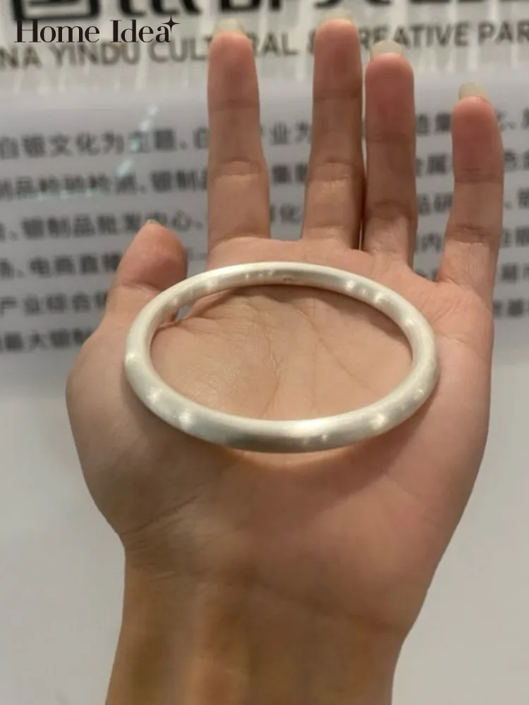 

Customized Jewelry Handmade 999 Pure Silver Bracelet Women Classic Retro Ethnic Style High Quality Sterling Silver Bracelets