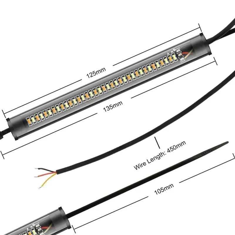 2 قطعة دراجة نارية ضوء دافئ LED شوكة بدوره إشارة الوامض العالمي DRL قابل للتعديل مقاوم للماء دراجة نارية صالح تشغيل النهار