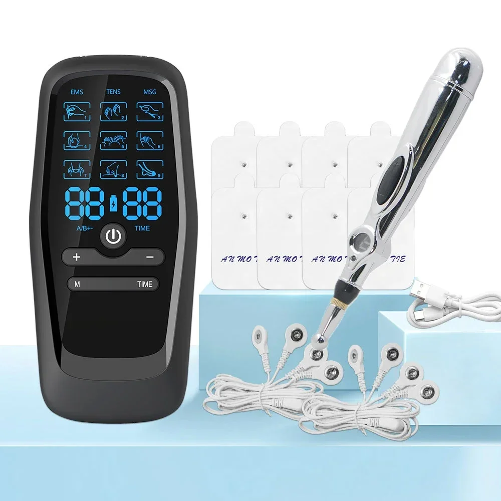 

EMS Muscle Electrostimulator Tens Unit Machine Low Frequency Pulse Body Relaxing Massager Acupuncture Pen Laser Meridians theary