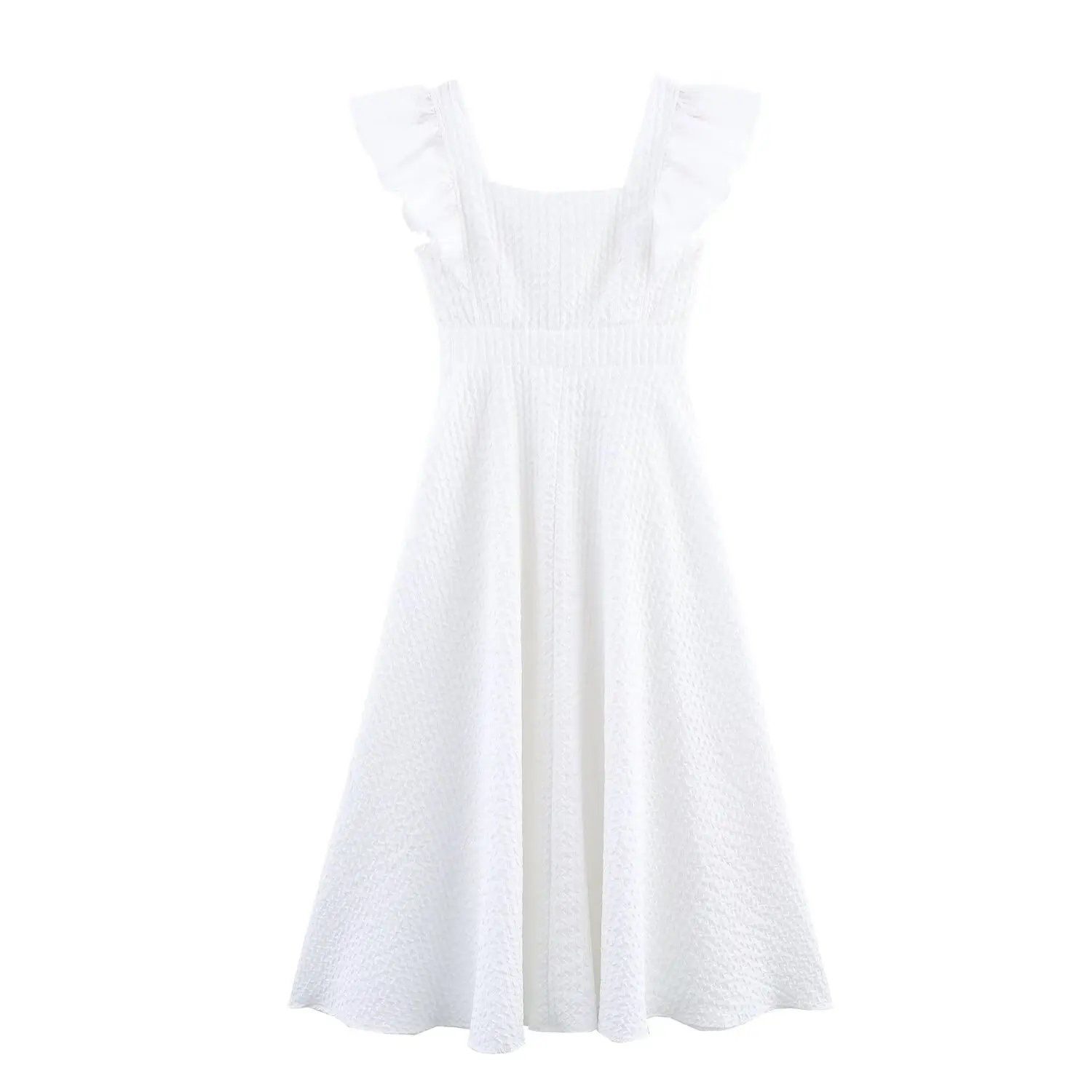 Ele Texture Floral Decorated 3D Dr Spring New Women's Faion High Waist Fairy Skirt Polyester Fiber Svel Dr