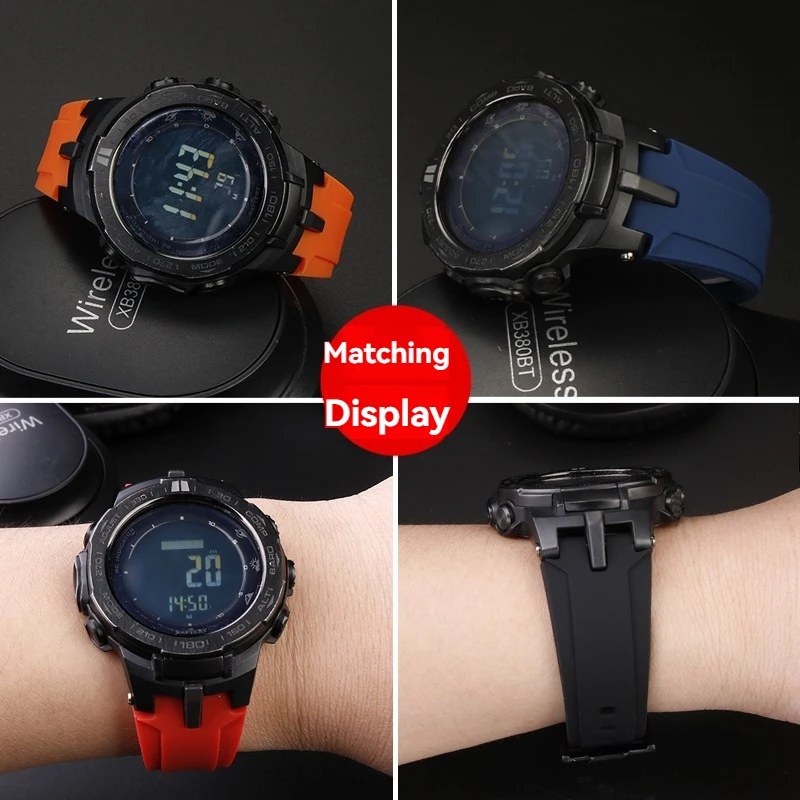 Para Casio ProTrek PRW3000/PRW3100/PRW6000/PRG300 Correa de caucho – Pulsera multicolor impermeable para reloj al aire libre para hombre