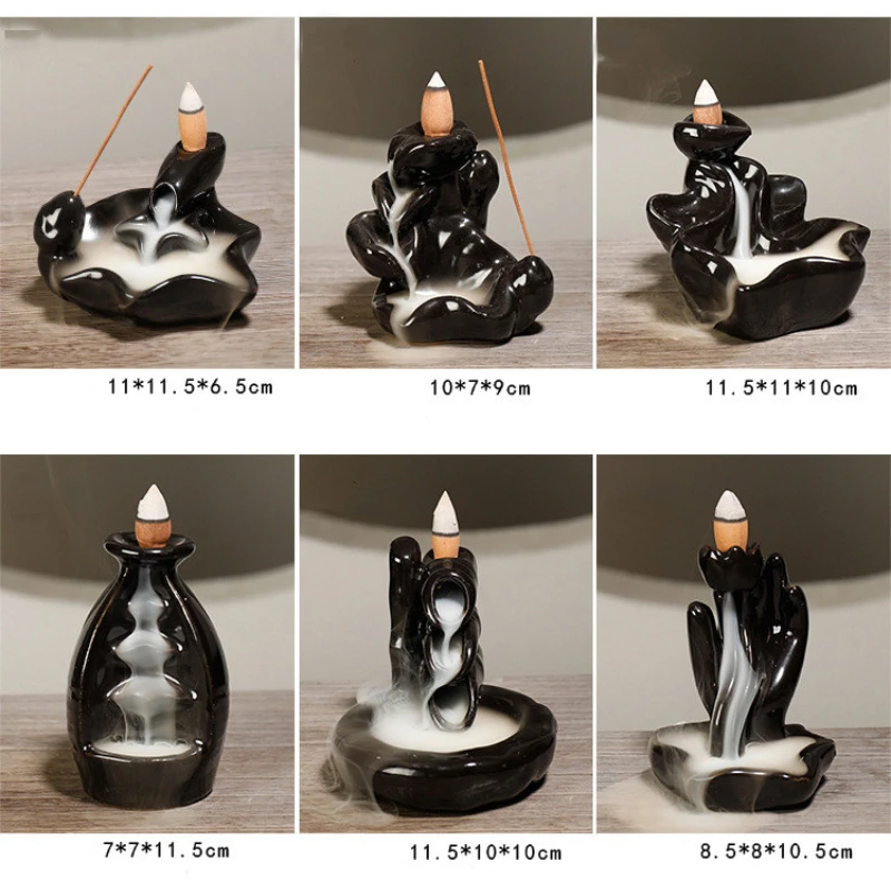 Creative Home Decor Backflow Stick Incense Burner Ceramic Censer Home Decoration Use In Home Teahouse Zen Yoga Decor -No Incense