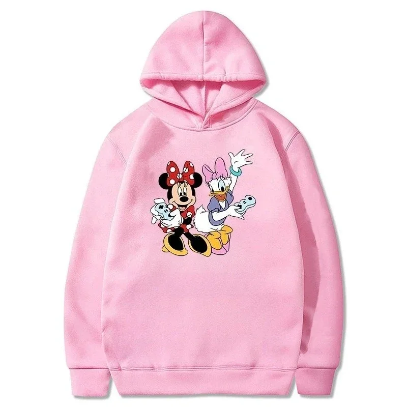 ديزني ميني ماوس وديزي داك طباعة الفتيات عارضة الأزياء مقنعين البلوز الأطفال الخريف والشتاء مريحة Pullove #1