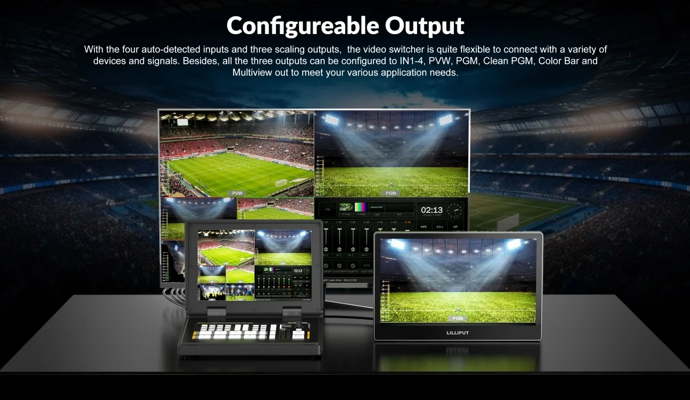 AVMATRIX 4-قناة SDI/HD Shark H4/Shark H4 Plus/Shark S4/Shark S4 Plus 10.1 بوصة محول فيديو متدفق