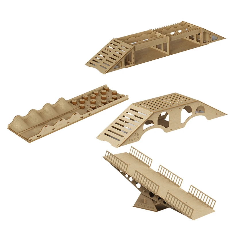 Eco-Friendly-Wooden Simulation Off-Road Obstacles For 1/16 1/18 1/24 RC Crawler Model Car Adult Children's Toys Assembly Prop