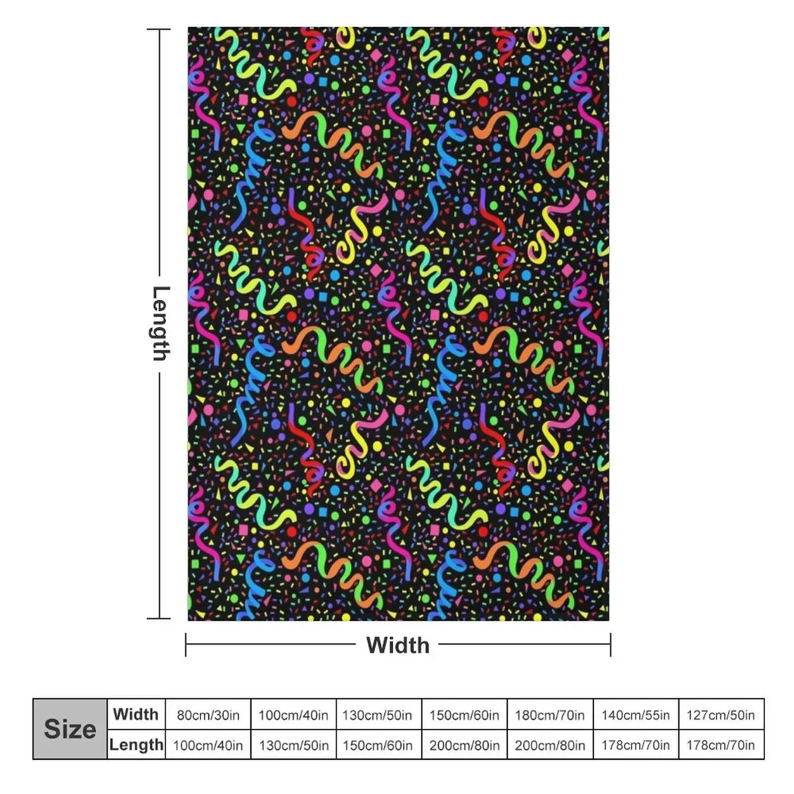 Confetti and Streamers Arcade Carpet Pattern Throw Blanket couch cozy soft plush fuzzy picnic outdoor blanket