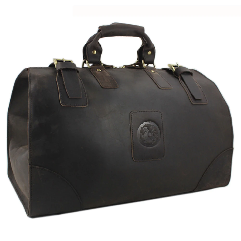 

Vintage Full Grain Genuine Leather Travel Bags Carry On luggage Bag Big Men Duffle Bag Weekend Overnight Bag Tote Handbag Large