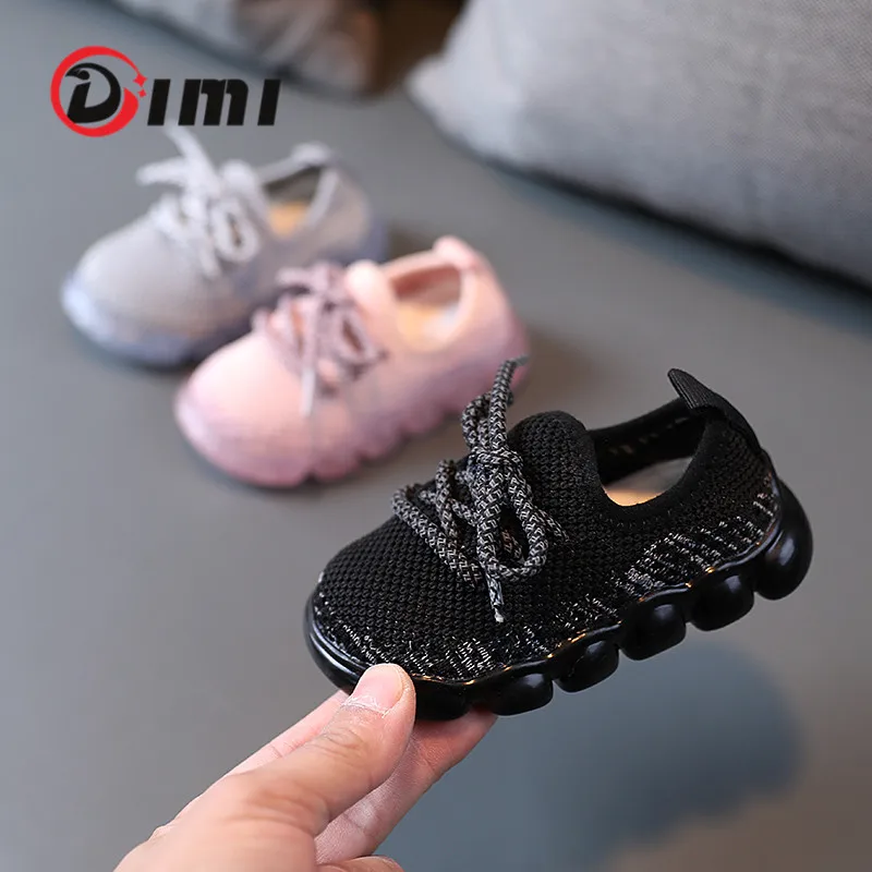 

DIMI 2023 New Spring Baby Shoes Boy Girl Toddler Shoes Fashion Breathable Knitting Comfortable Casual 0-3 Year Kid Sneakers