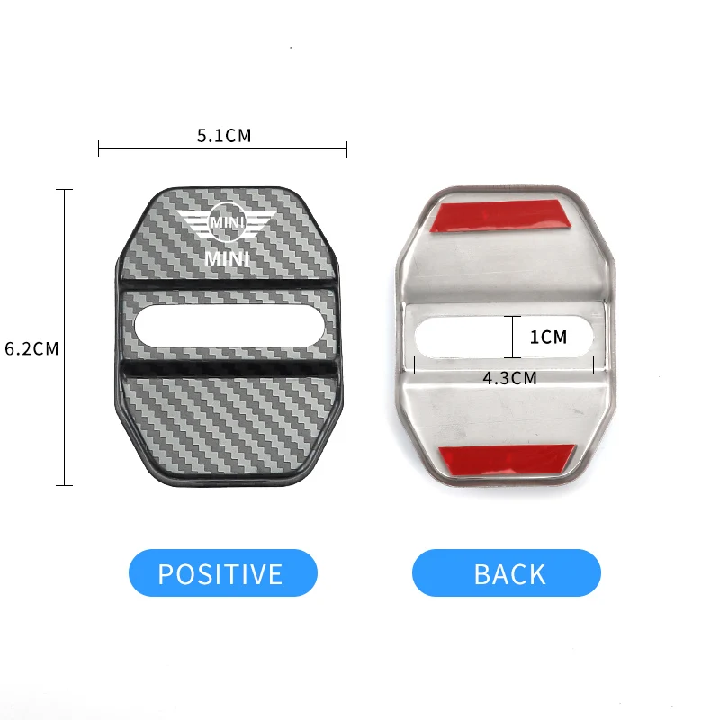 4PCS Car Door Lock Cover Carbon Fibre Stikcer Case Car Accessories For MINI Cooper JCW WORKS R55 R56 F55 F56 R57 R58 R59 R60 R50