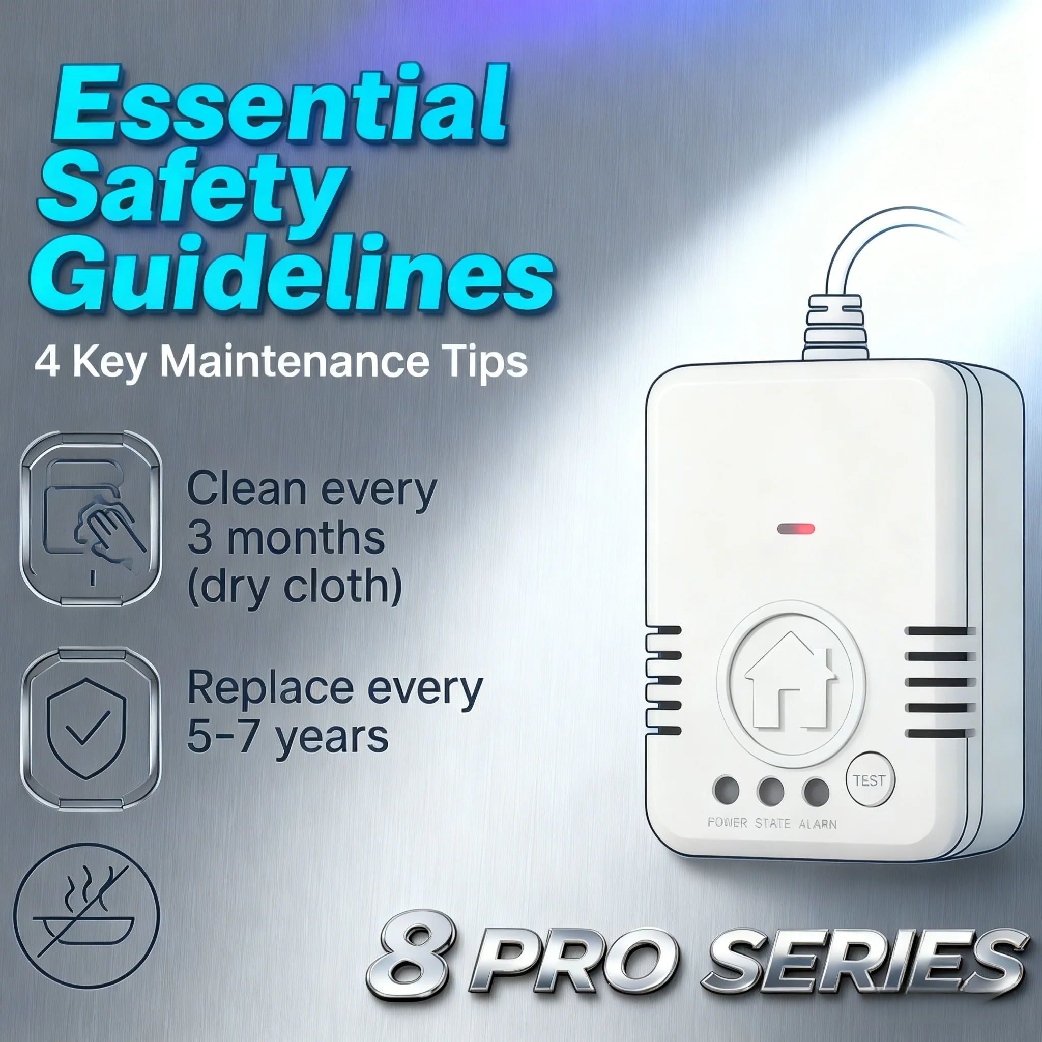 

Home Combustible Gas Alarm, 100–250V EU/US Plug, ≤30s Detection Semiconductor Sensor