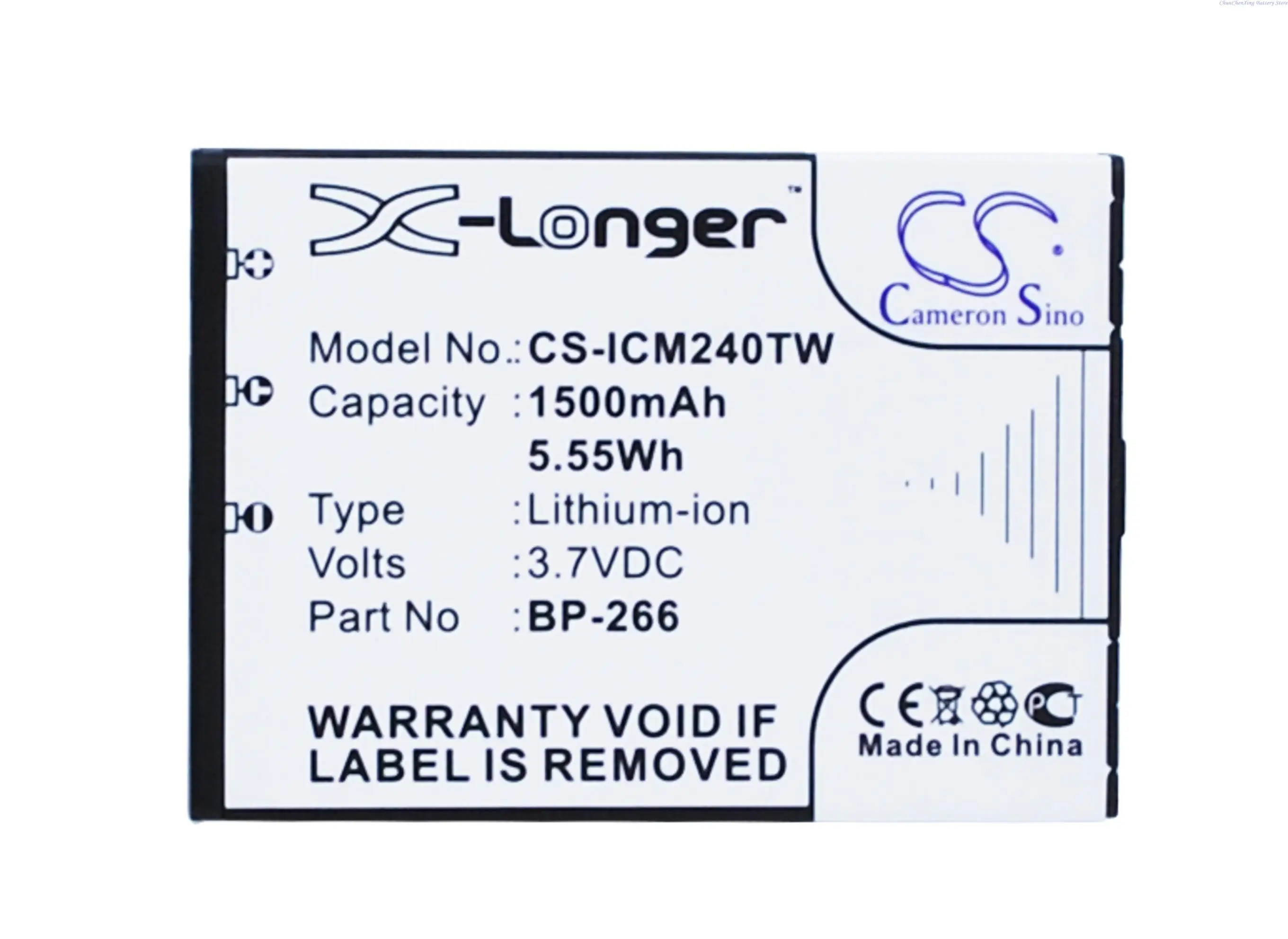 Cameron Sino 1500mAh Two-Way Radio Battery BP-266 for Icom IC-M23, IC-M24