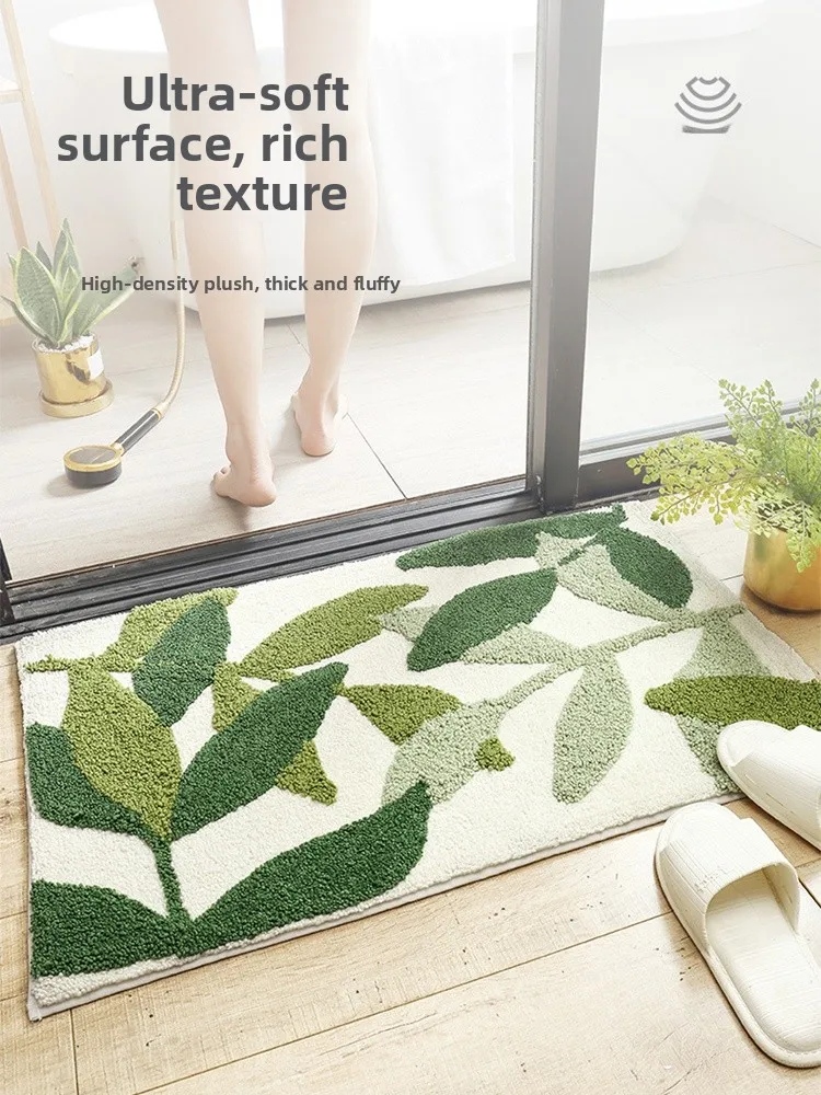 

Water Absorbent Thi Long Plu Batoom Mat Entrance Small Rug Anti Slip Soft Foot Mat hine Waable 2026 Model Door Mat