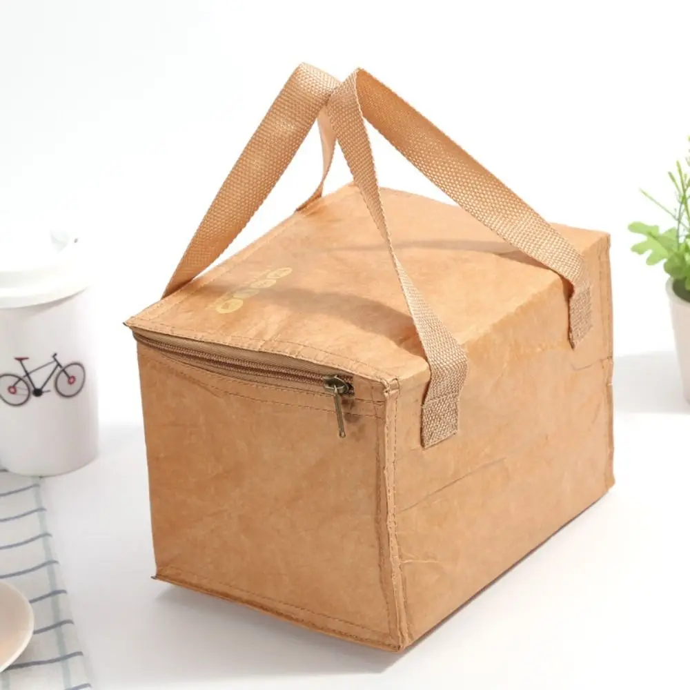 

Package Thermal Breakfast Organizer Leakproof Tote Canvas Lunch Bag Kraft Paper Bags Waterproof Lunch Bag Food Hand Bags