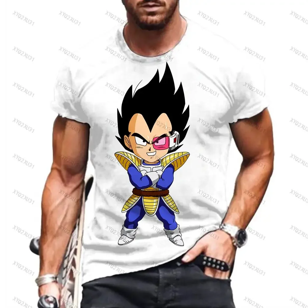 

Men's T Shirt Vegeta Goku Dragon Ball Z 2024 Trend Tops T-shirts Y2k Oversized 110-6XL High Street Streetwear Parent-child Wear