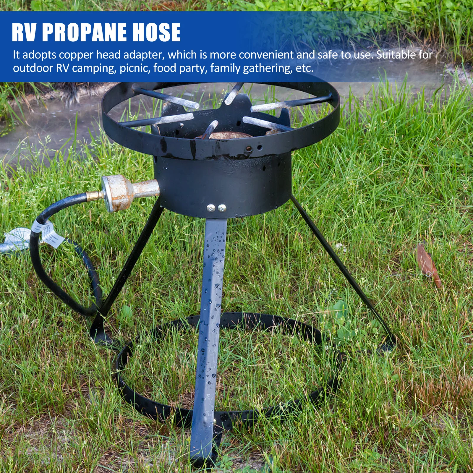 

Propane Hose For Rv With Copper Head Adapter Outdoor Camping Camper Propane Replacement Kitchen Bar