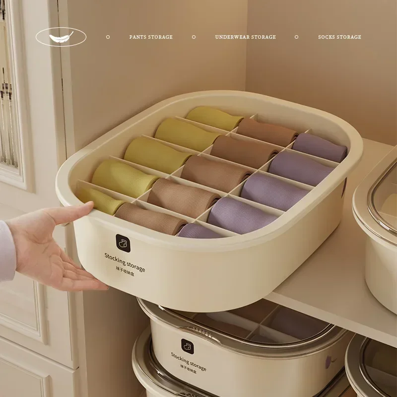 Cream Wind Underwear Storage Box Bras Panties Socks Box Dormitory Wardrobe Multifunctional with Separation Finishing Box