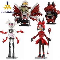 Buildmoc Cartoon Hazbined Figures Lucifer Alastor Hotel Anger MOC Set Building Blocks Toys for Children Kids Gifts Toy Bricks