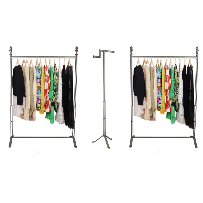 

Custom, Shopping Mall Stainless Steel Hanger Stand Garment Metal Clothes Display Racks for Clothing Store